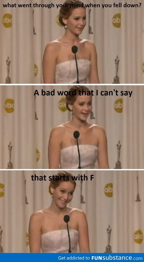 Jennifer Lawrence's Oscar accident