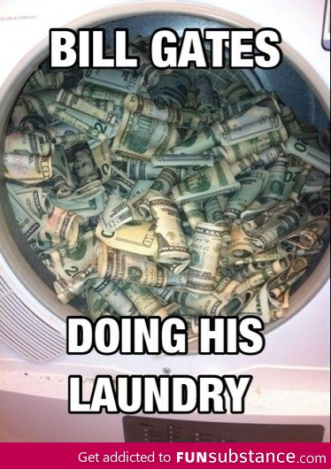Bill Gates doing laundry