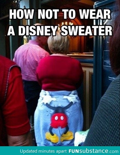 How not to wear a disney sweater