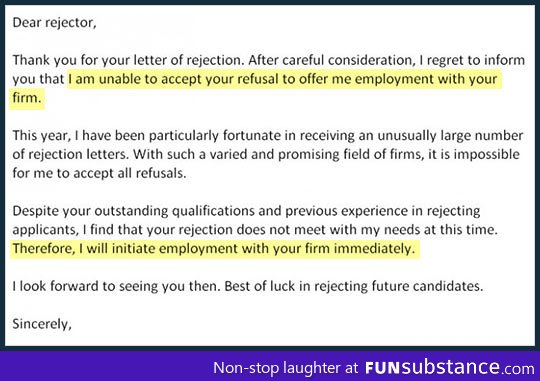 Epic rejection letter