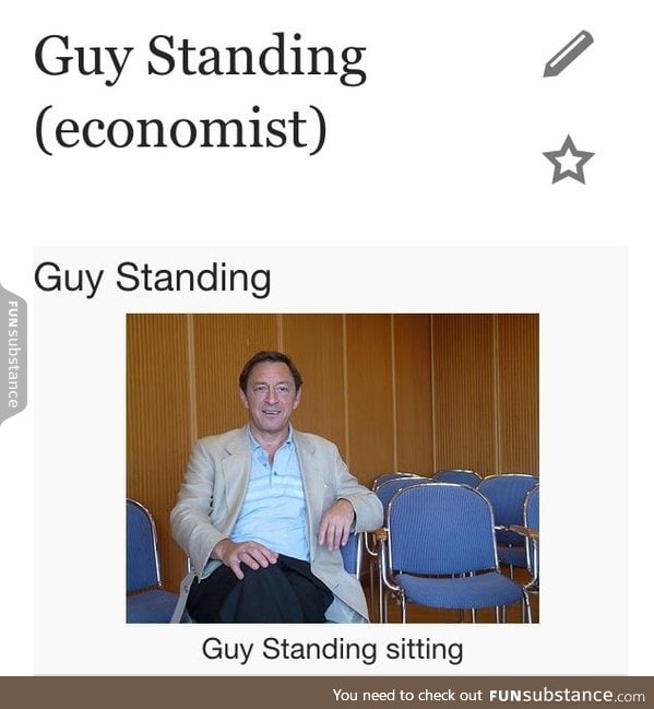 Guy Standing sitting
