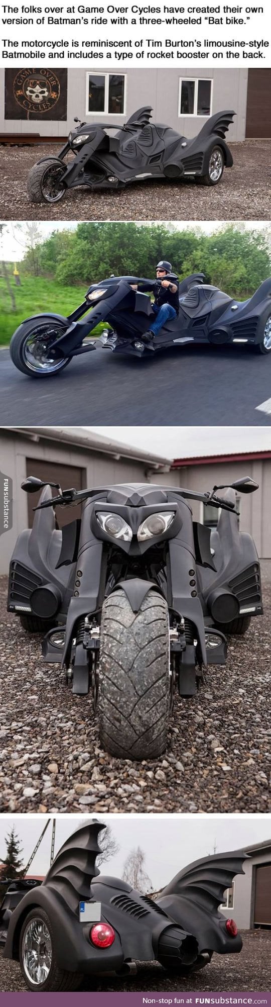 Three-wheeled bat-bike