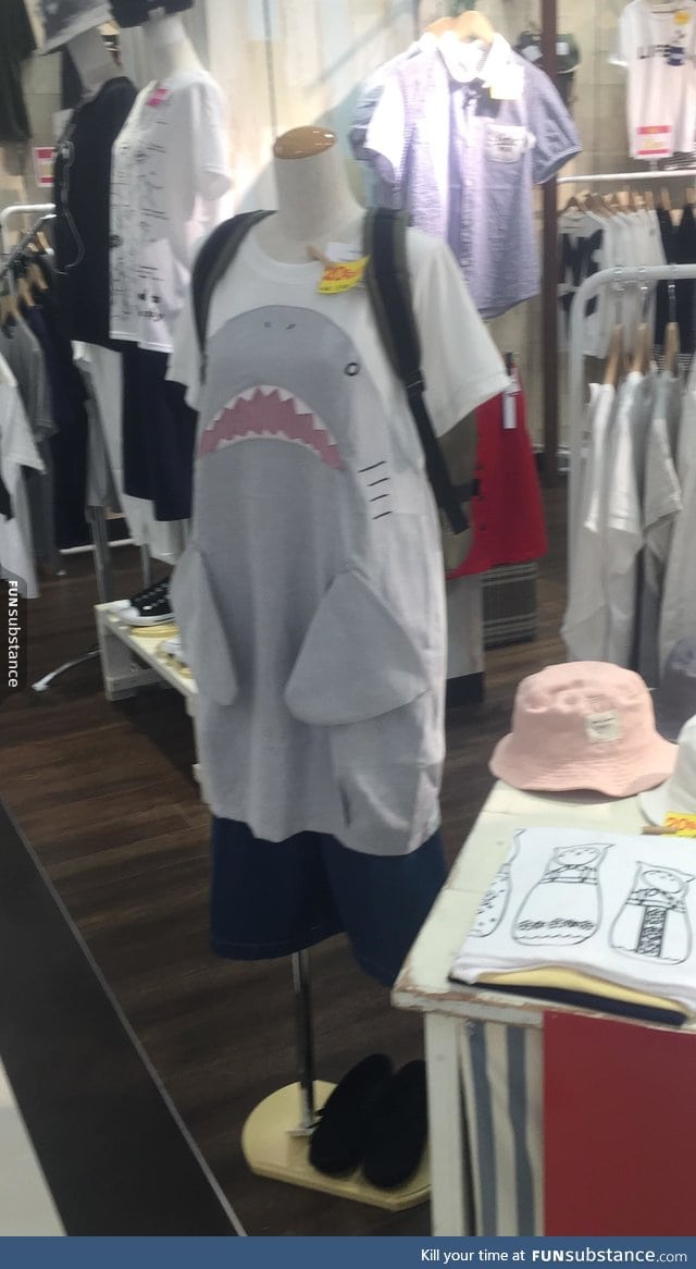 This shark t-shirt has pectoral fin pockets