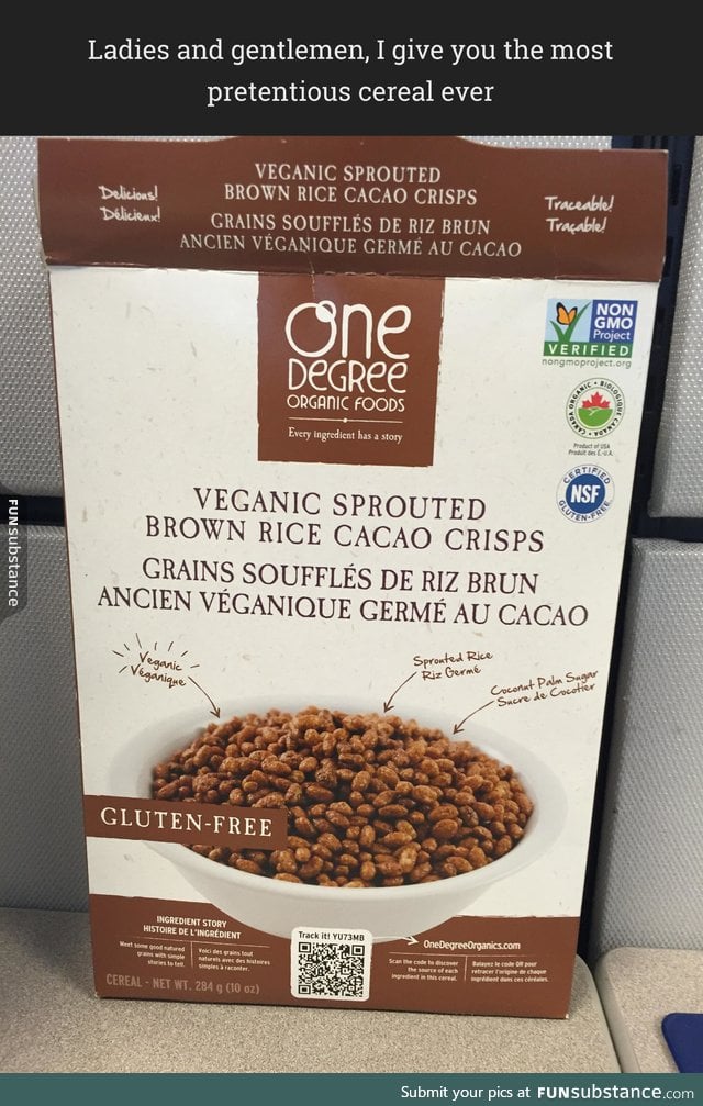 The most pretentious cereal ever