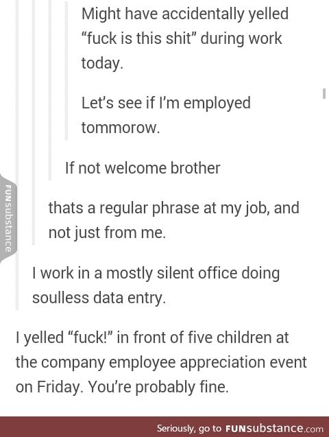 Workplace swearing