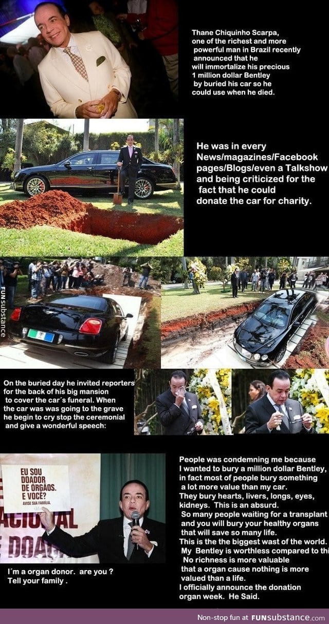 The guy buries a one-million-dollar car, yet what he says in the end blows your mind
