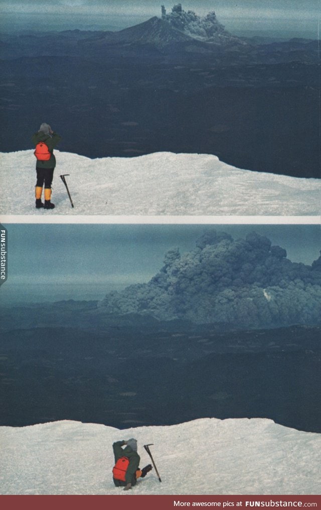 1980 Eruption of Mt. Saint Helens as viewed by climbers on nearby Mt. Adams