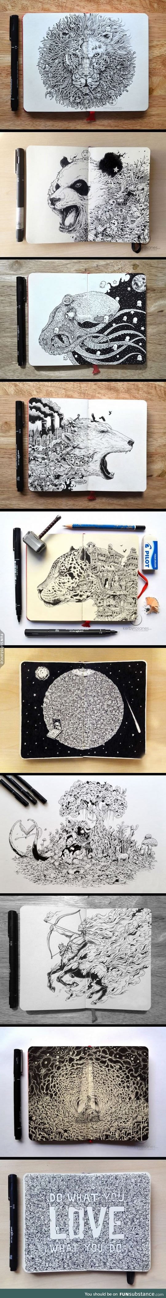These hyper-detailed drawings are awesome