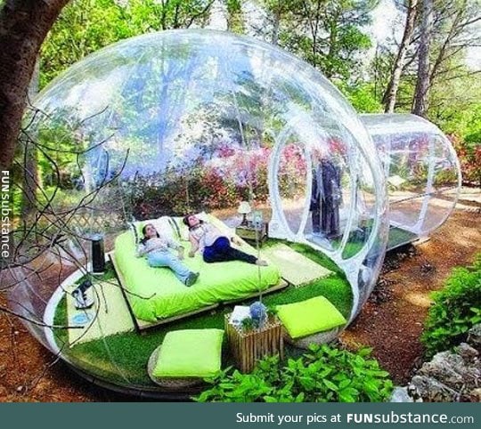 Just imagine watching the rain inside of this bubble