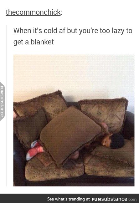 This also applies to when your dog/cat decides to sleep on your blanket -_-