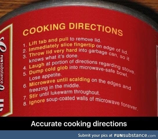 Accurate cooking instructions