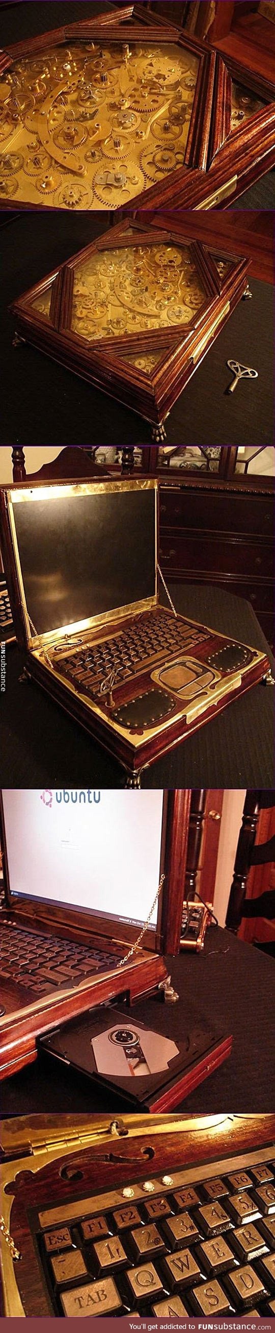 Gorgeous steampunk laptop