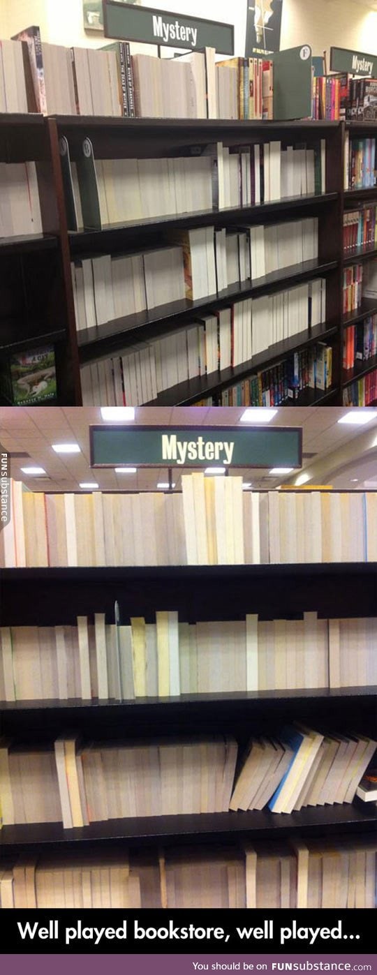 The proper way to display mystery books