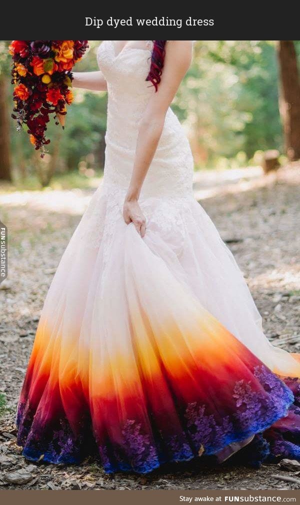 Dip dyed wedding dress