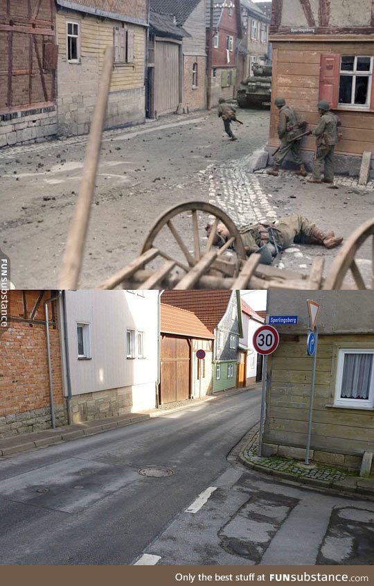 The same street, 71 years ago