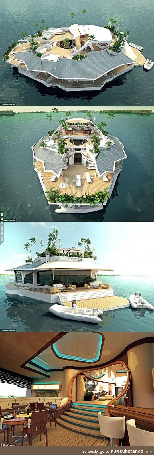 Magnificent floating island boat