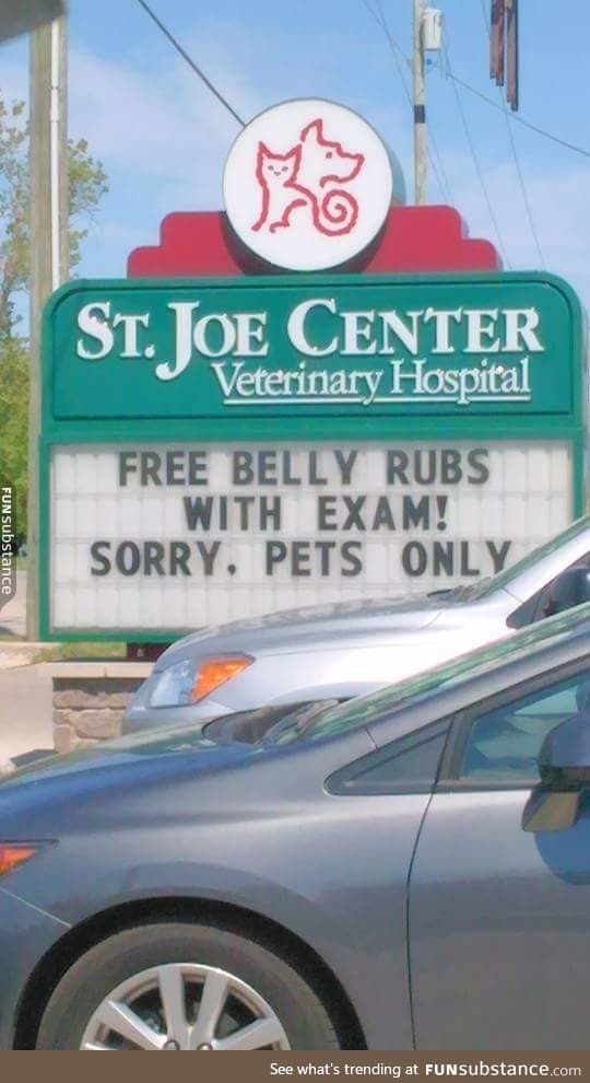 This vet tends to have some pretty unique signs
