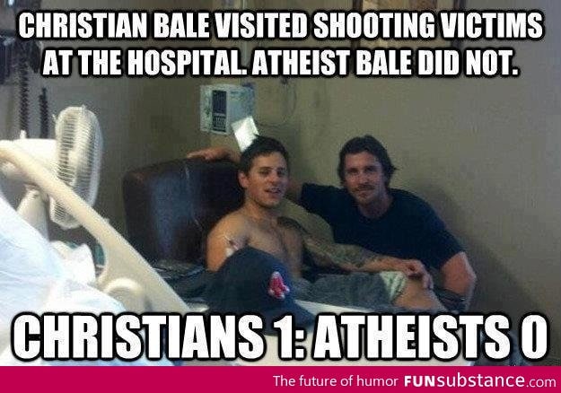 Christians: 1 - Atheists: 0