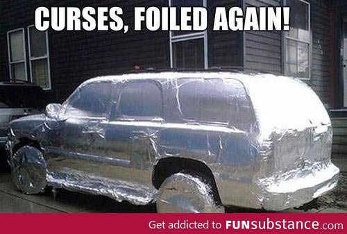 The classic aluminum foil prank