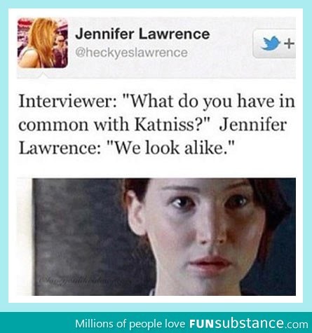Jennifer Lawrence trolling an interviewer
