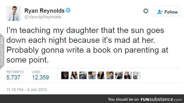 Ryan Reynolds parenting book