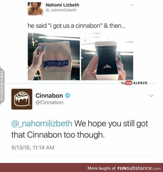 Dame cinnabon you could have at less said congratulations