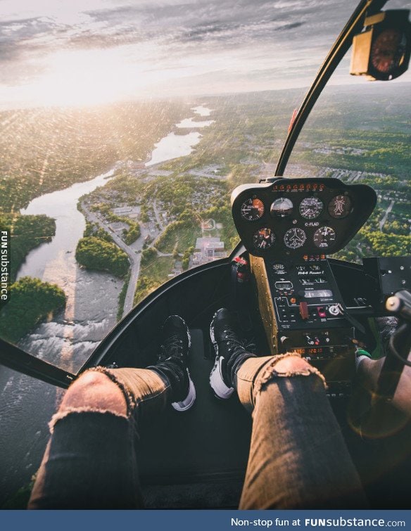 Helicopter pilots view