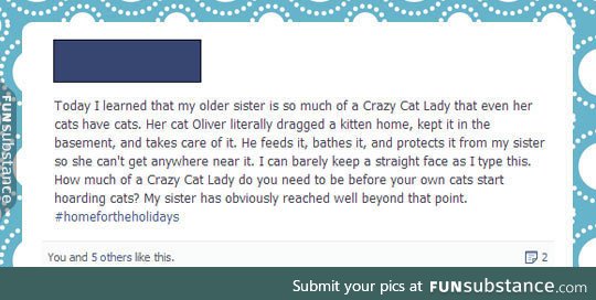 A whole new level of crazy cat lady