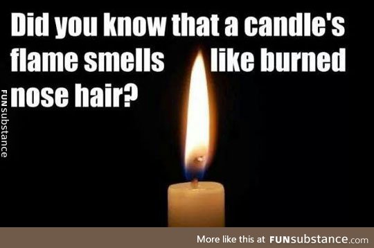 The particular smell of a candle flame