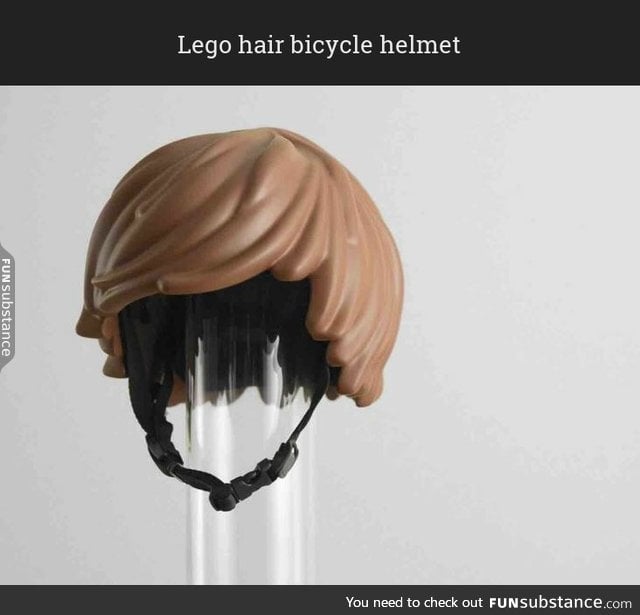 Lego hair bicycle helmet