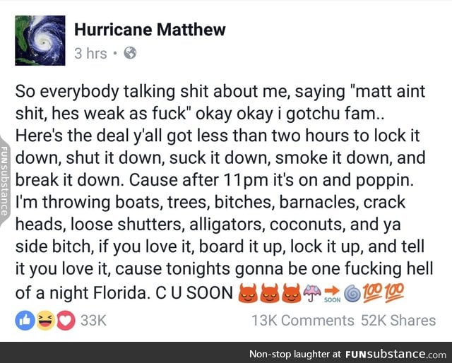 Sh*t is about to get real in Florida