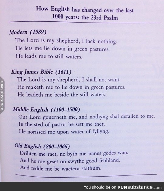 How english has changed over time