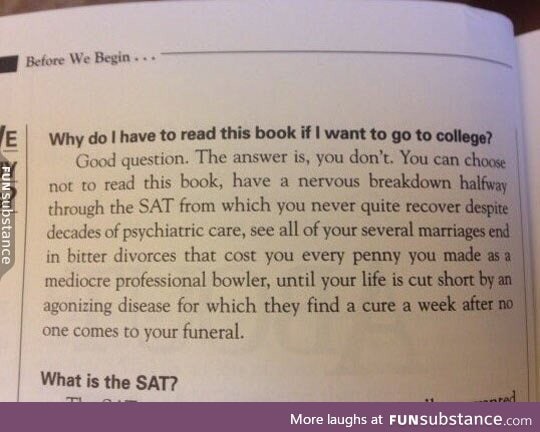 Sat books getting too real