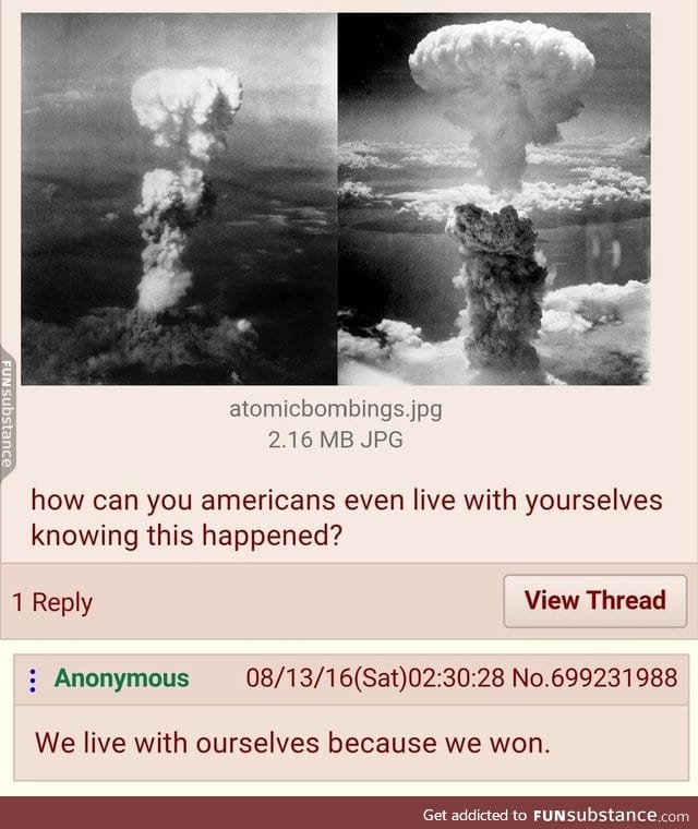 /b/ questions the use of nuclear weapons