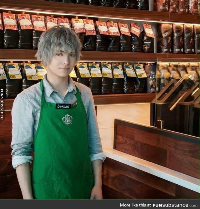 This kid works at Starbucks and looks like an anime character