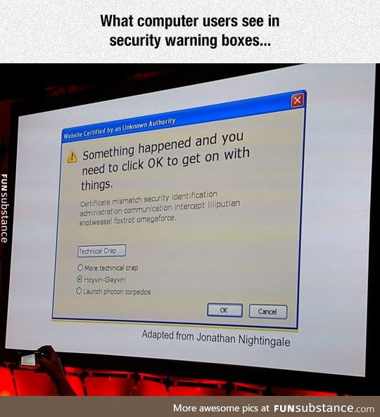 Security warning boxes