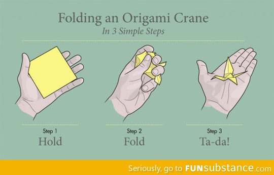 Origami in three easy steps