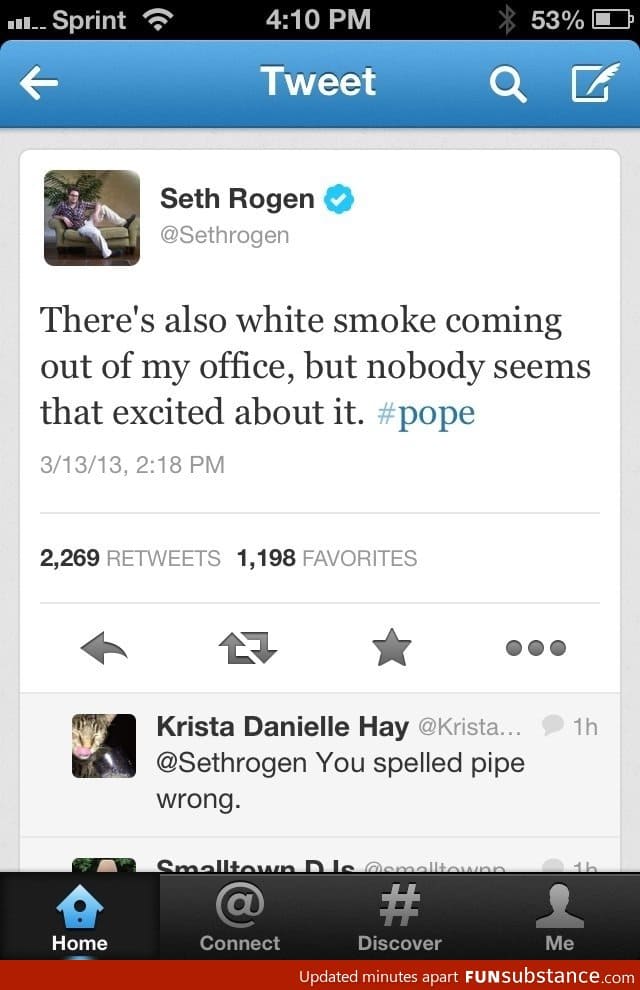 Seth Rogen chose a pope too