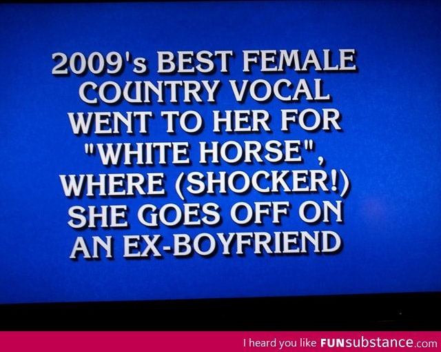 The writers on Jeopardy always seem to make me chuckle