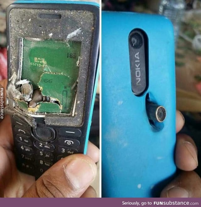 A soldier survived because the bullet hit his phone