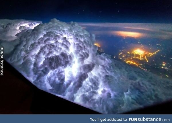 The top of a thunder storm