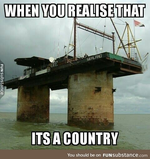 Sealand (Foundation date: 2 Sept. 1967), has a population of 4