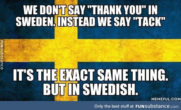 Thank you in Sweden