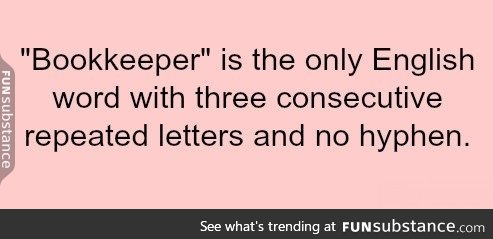 Bookkeeper is a special word