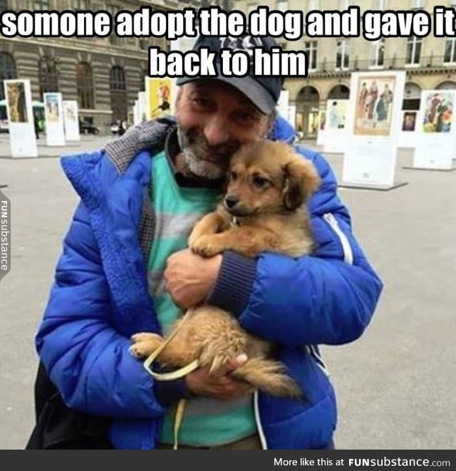 They took away his puppy and put it for adoption, someone adopted puppy and gave it back