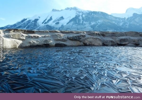 Frozen pond looks like it's having a texture glitch