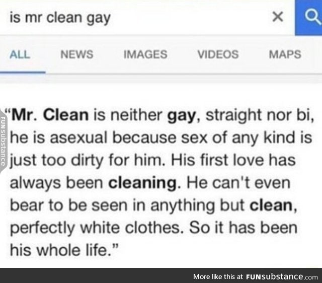 Is Mr. Clean gay?