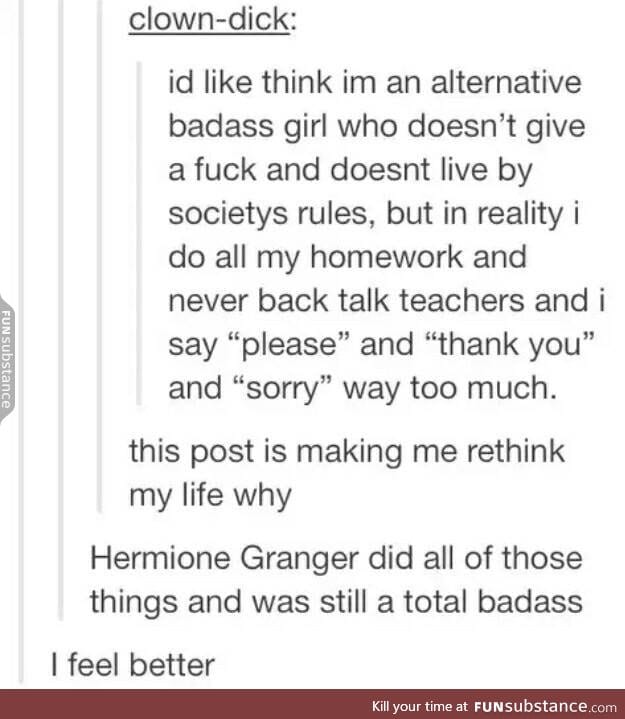 Just aspire to be Hermione