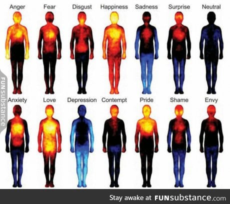 Body heat at varies emotions (now I know why I feel cold inside)