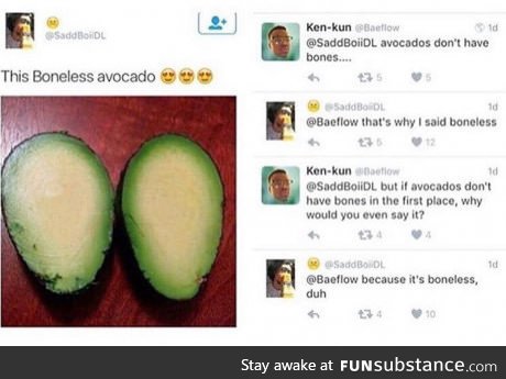 Boneless avocados